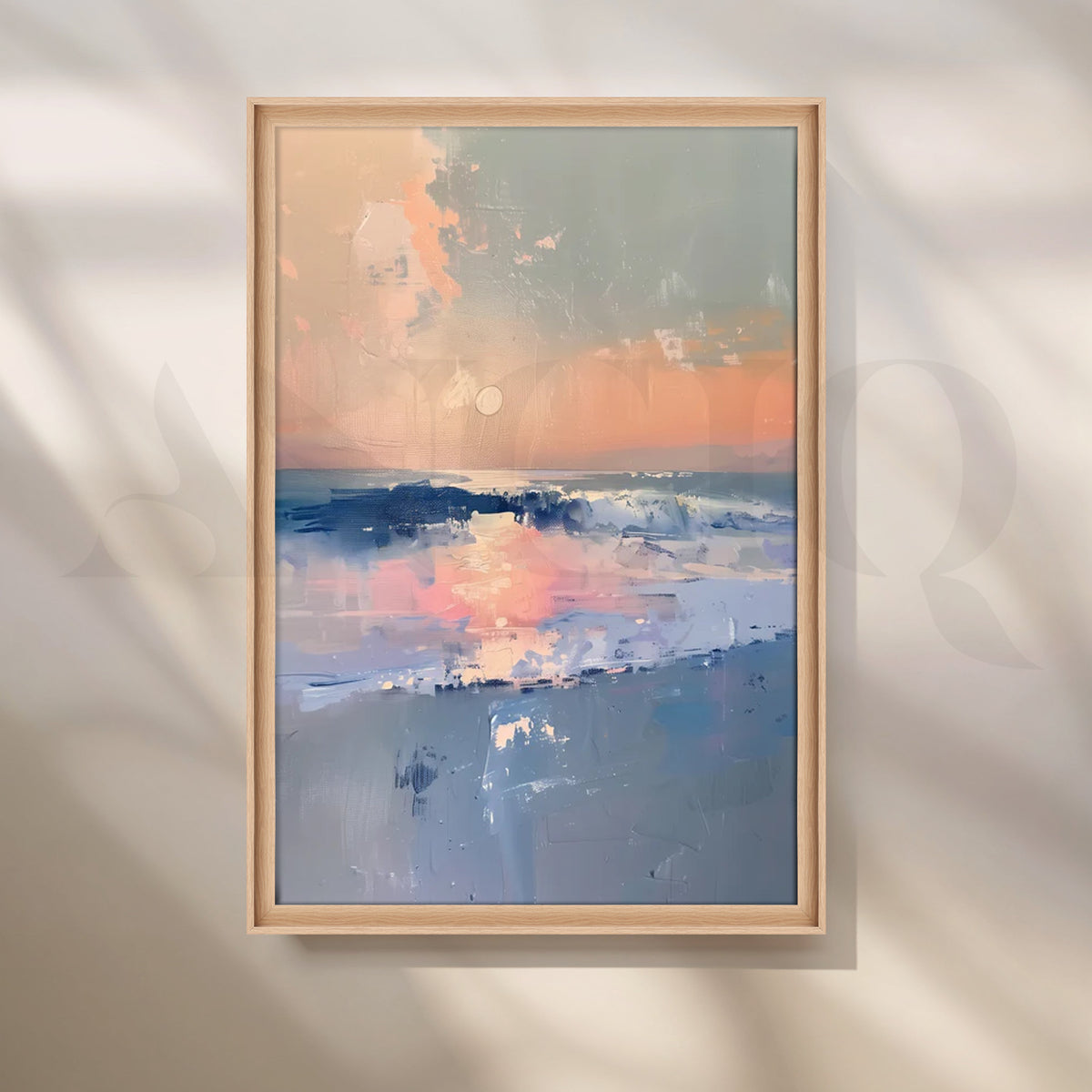 Blush Tide Canvas Painting for Coastal Living Room – Asha Art Studio – Image 5