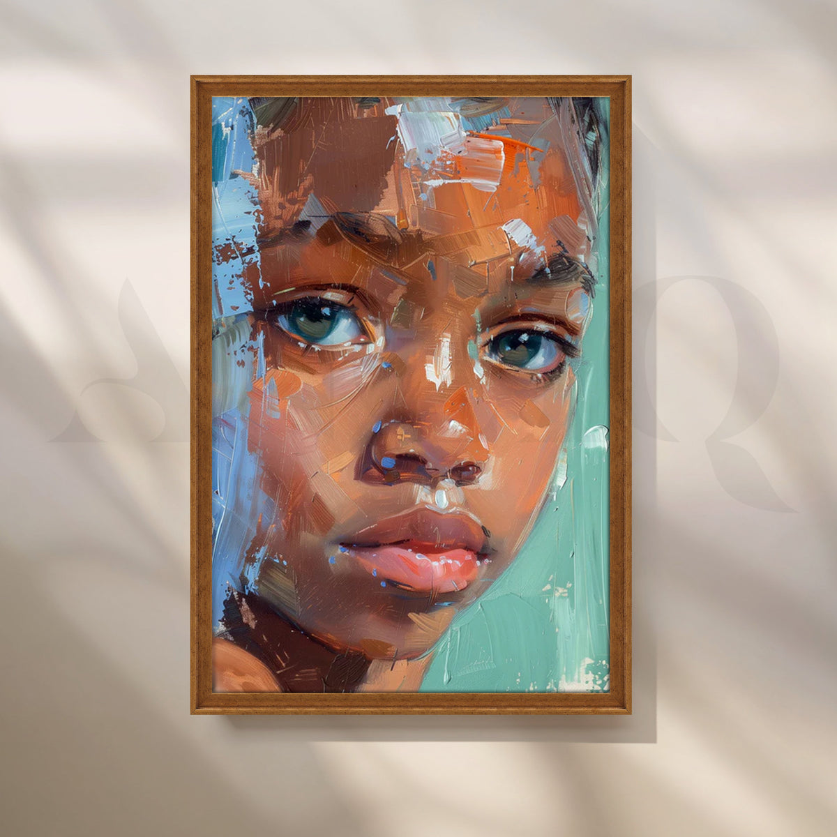 Sea-Glass Eyes Canvas Painting for Nursery – Asha Art Studio – Image 6