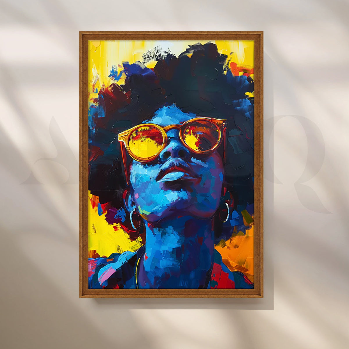 Golden Gaze Canvas Painting for Studio or Loft – Asha Art Studio – Image 6