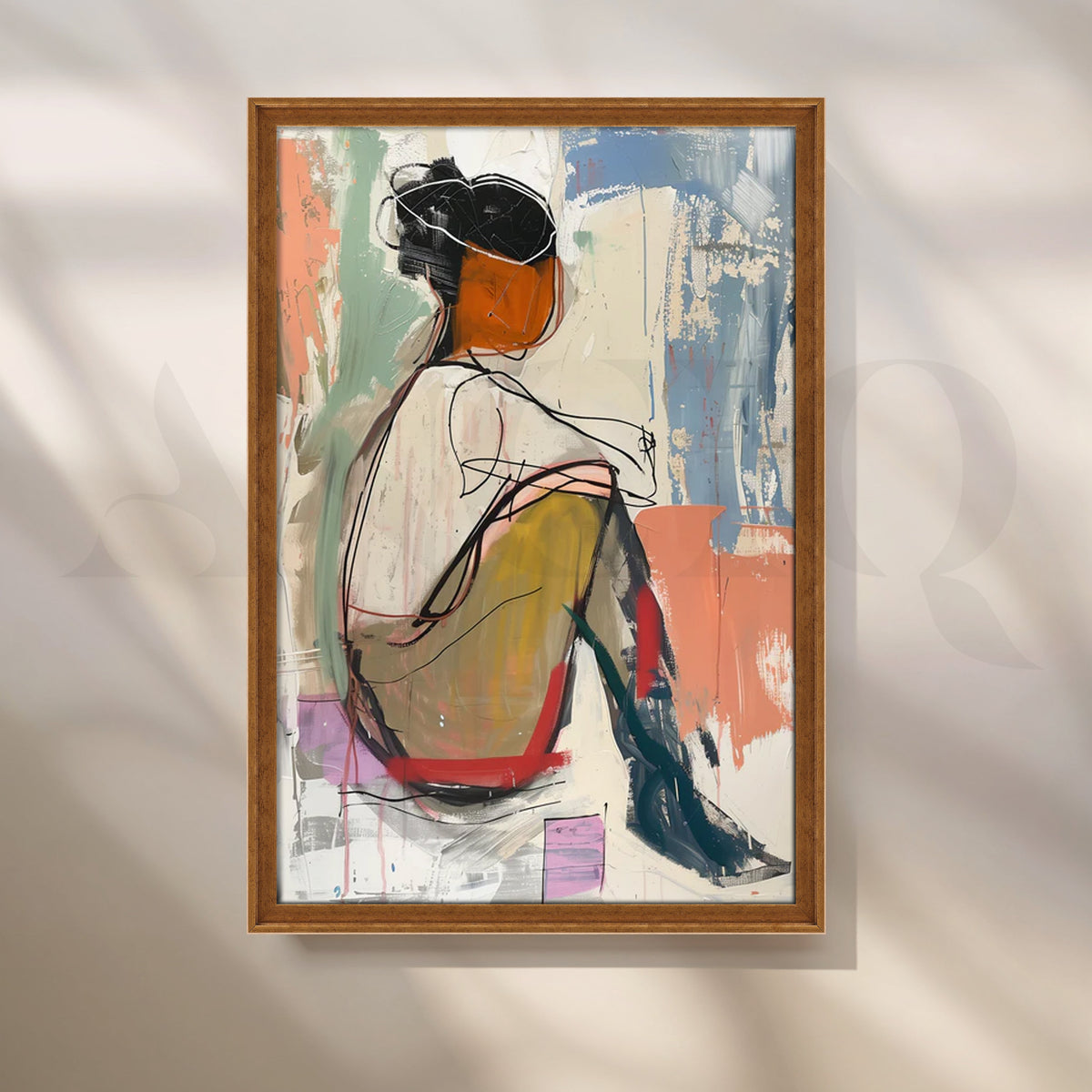 Seated Muse Canvas Painting for Modern Living Room – Asha Art Studio – Image 6