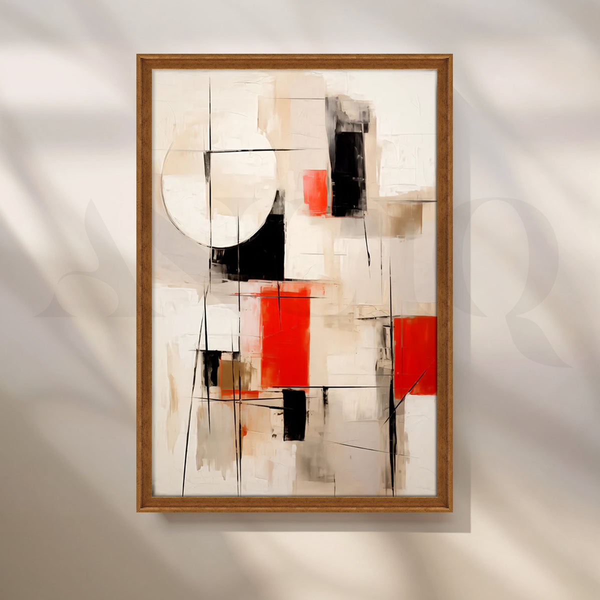 Crimson Geometry Canvas Pop Art – Asha Art Studio – Image 6