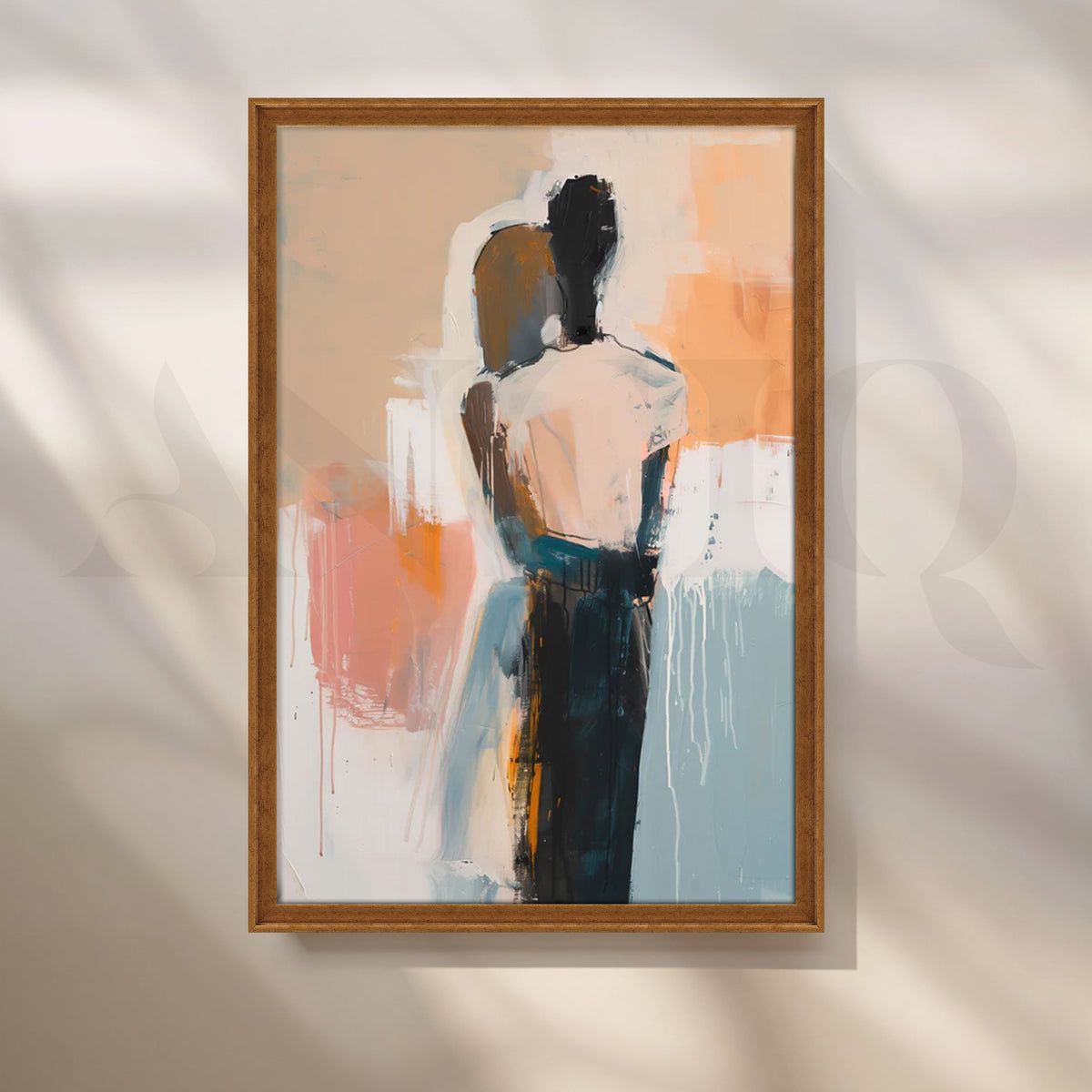 Tender Embrace Canvas Painting for Modern Bedrooms – Asha Art Studio – Image 6