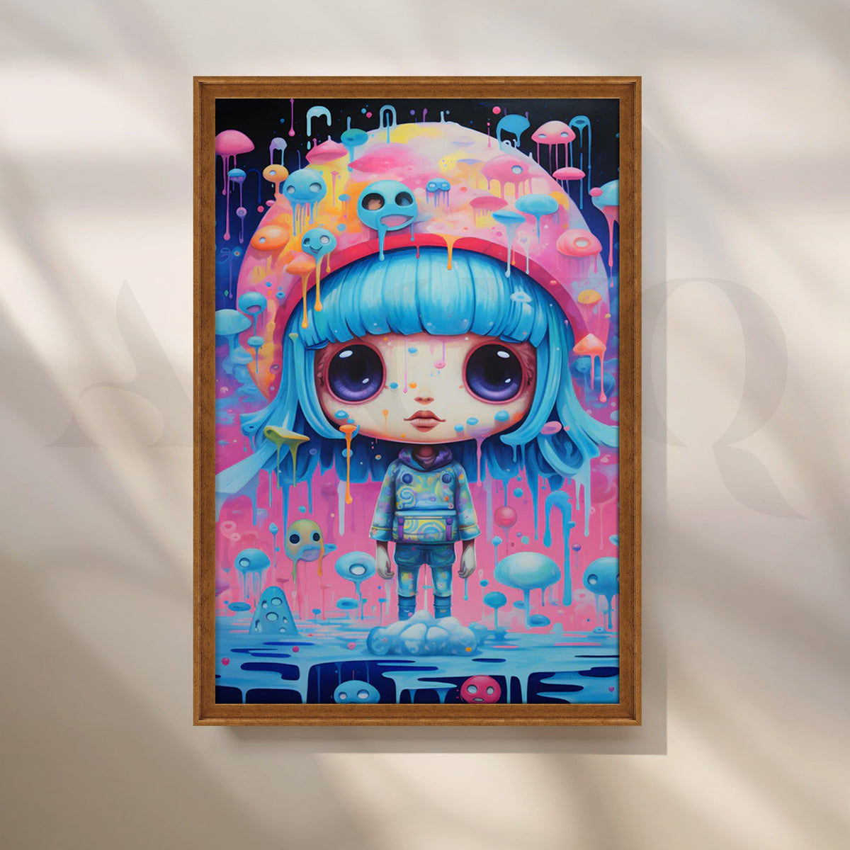 Pastel Drip Galaxy Girl Canvas Painting for Kids Room/Bedroom – Asha Art Studio – Image 6