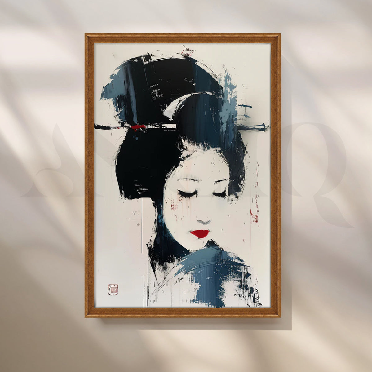 Silent Geisha Canvas Painting for Bedrooms – Asha Art Studio – Image 6