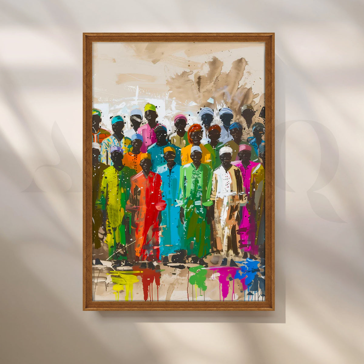 Vibrant Gathering Canvas Painting for Large Living Rooms – Asha Art Studio – Image 6