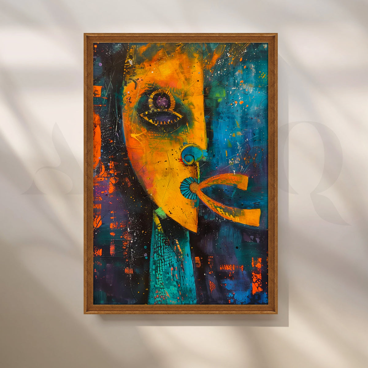Mask of Dawn Canvas Painting for Living Room – Asha Art Studio – Image 6