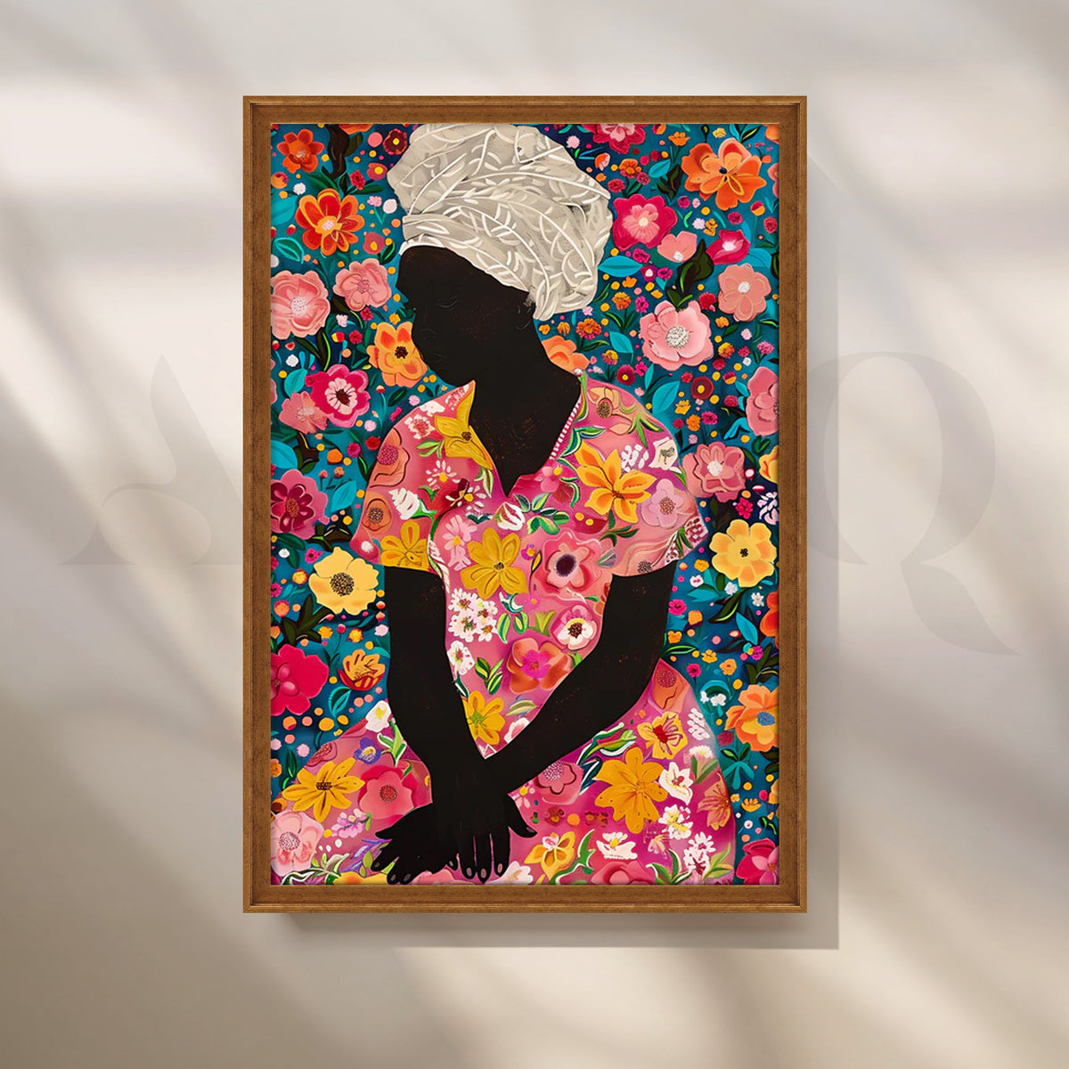 Floral Reverie Silhouette Canvas Painting for Bedroom – Asha Art Studio – Image 6
