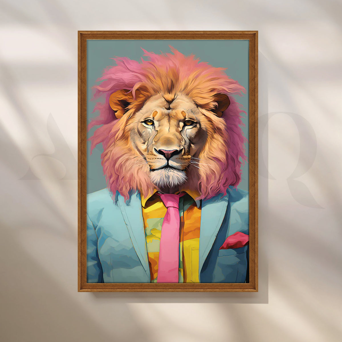 Dapper Lion Pop Portrait Canvas Painting for Living Room – Asha Art Studio – Image 6