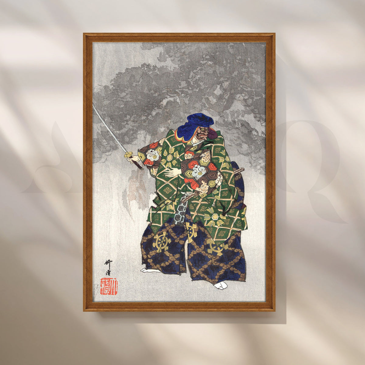 Samurai Warrior Ukiyo-e Canvas Painting for Home Office & Living Room – Asha Art Studio – Image 6
