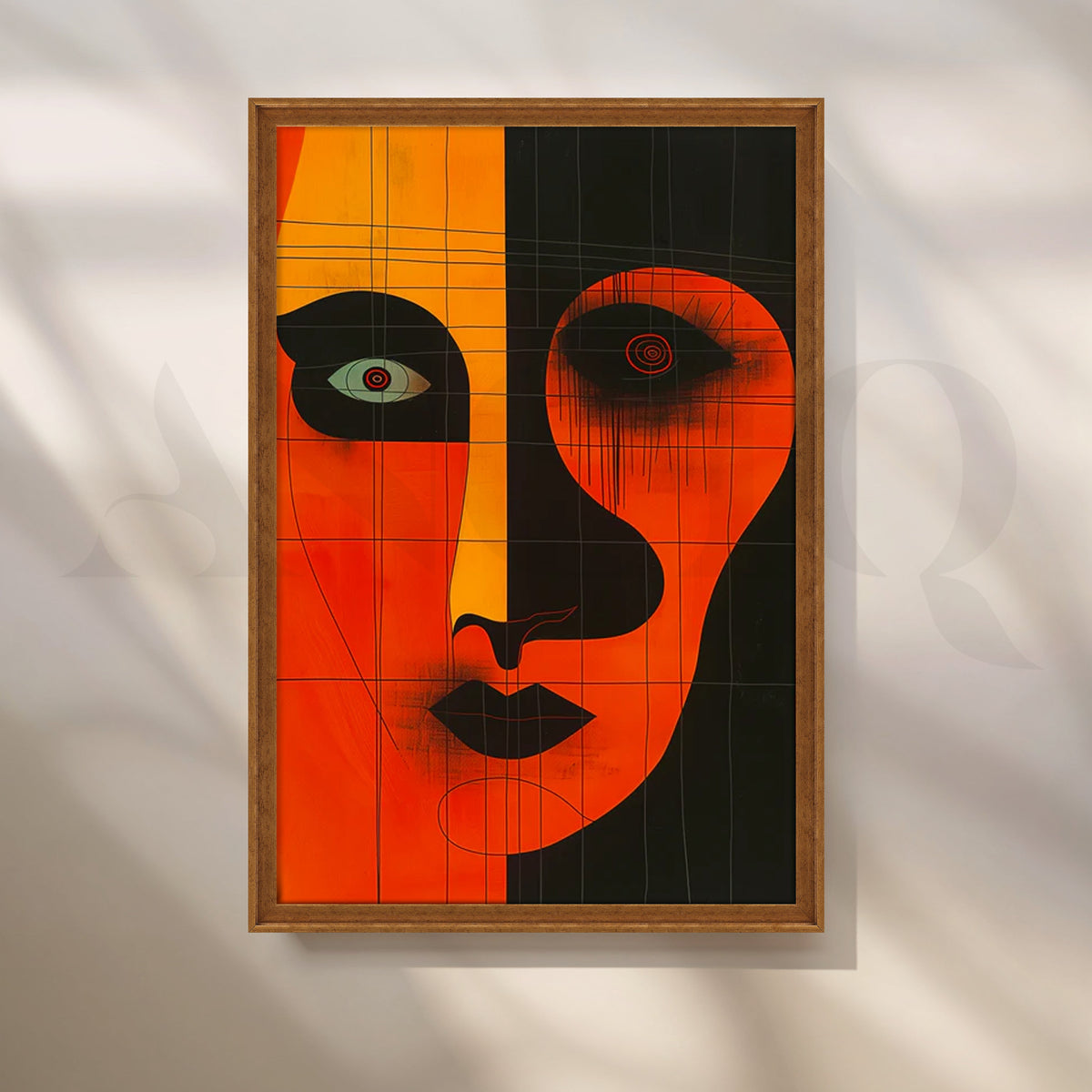 Ember Noir Face Canvas Painting for Living Room – Asha Art Studio – Image 6