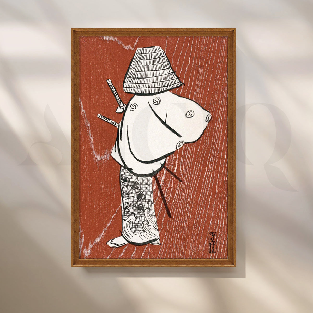 Ukiyo-e Ronin Canvas Painting for Study & Office – Asha Art Studio – Image 6