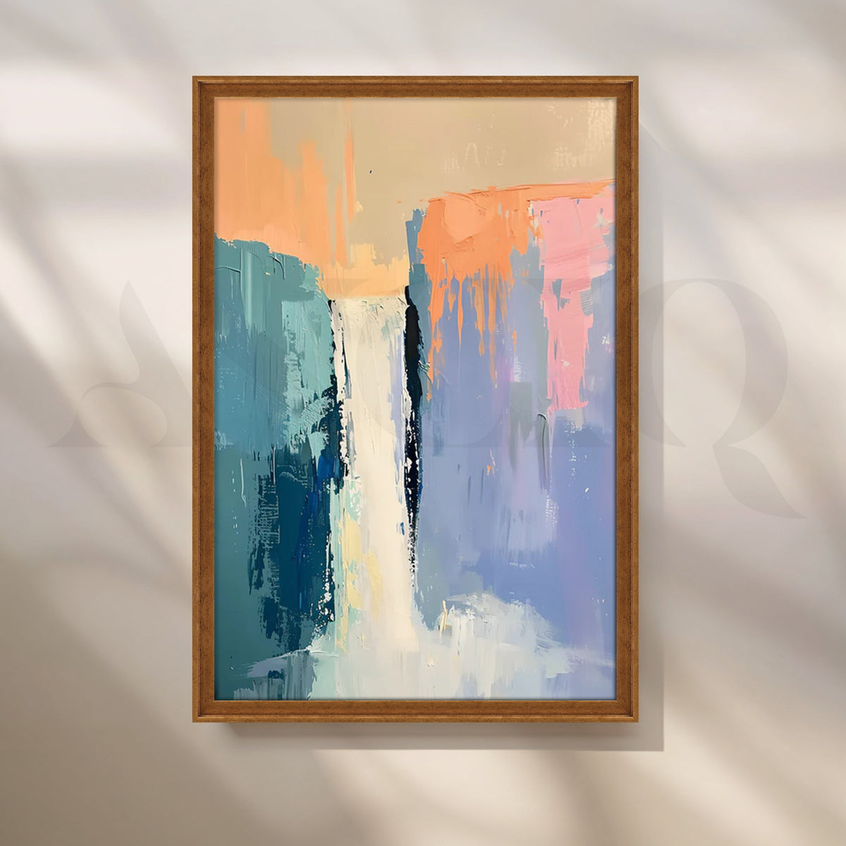 Cascade Calm Waterfall Abstract Canvas Painting for Spa Bathrooms – Asha Art Studio – Image 6