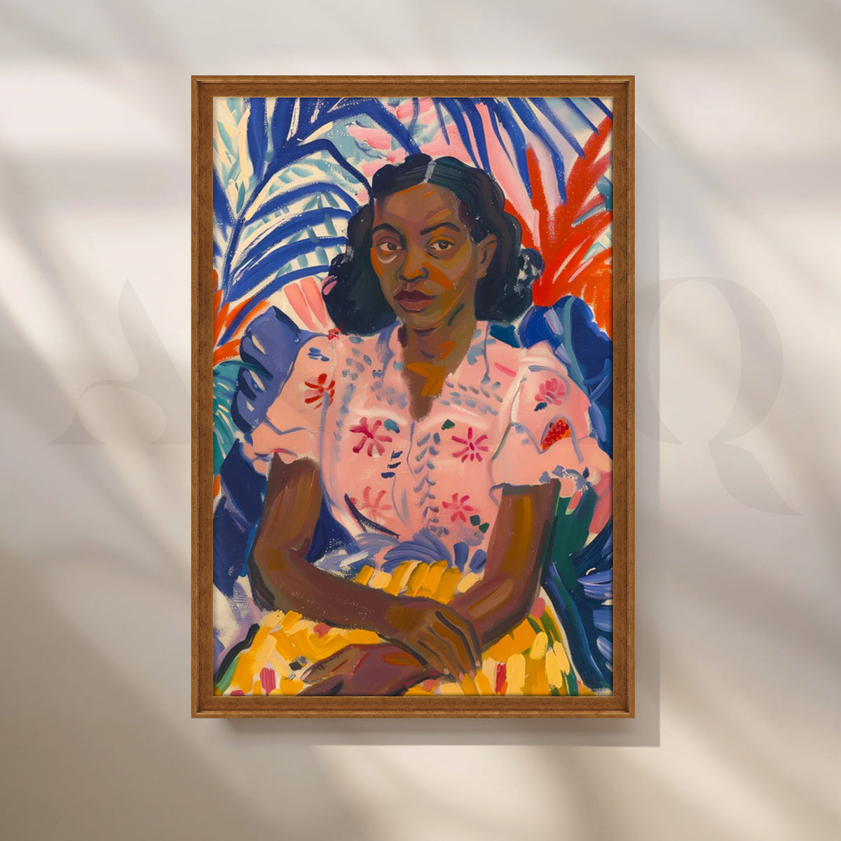 Tropical Reverie Portrait Canvas Painting for Living Room – Asha Art Studio – Image 6