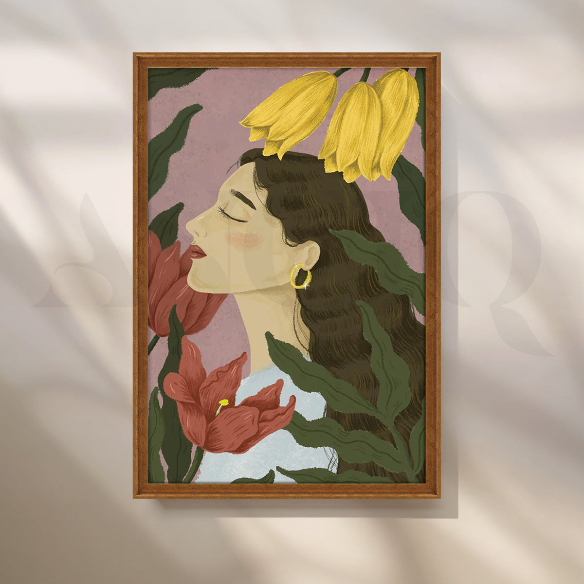 Floral Reverie Muse’ Canvas Artwork – Asha Art Studio – Image 6