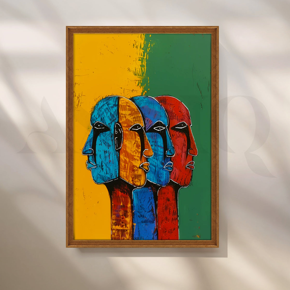 Tricolor Muse Canvas Painting for Living Room – Asha Art Studio – Image 6