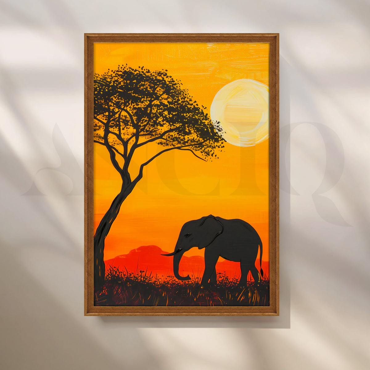 Savannah Sunset Elephant Canvas Pop Art – Asha Art Studio – Image 6