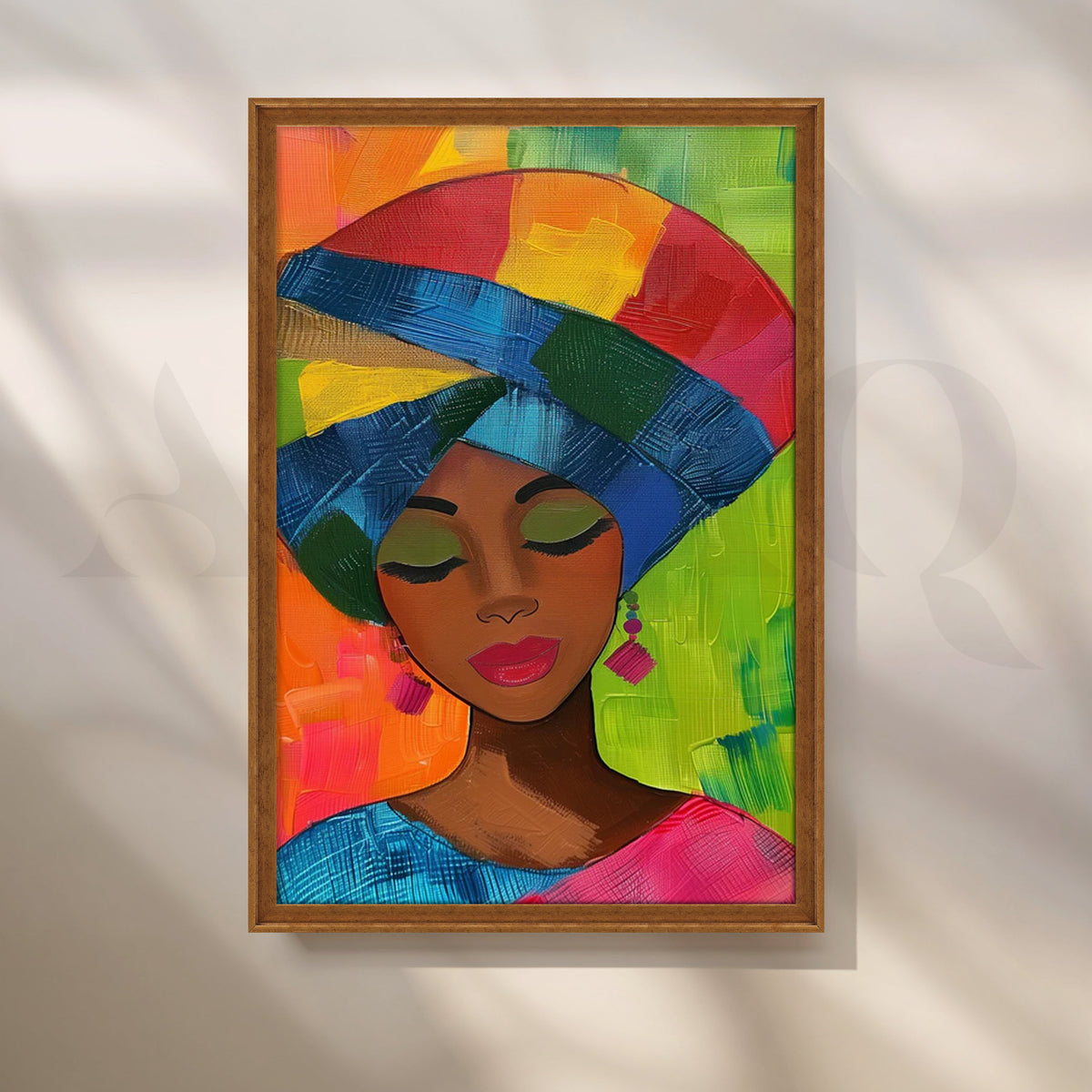 Neon Headwrap Muse Canvas Pop Artwork – Asha Art Studio – Image 6