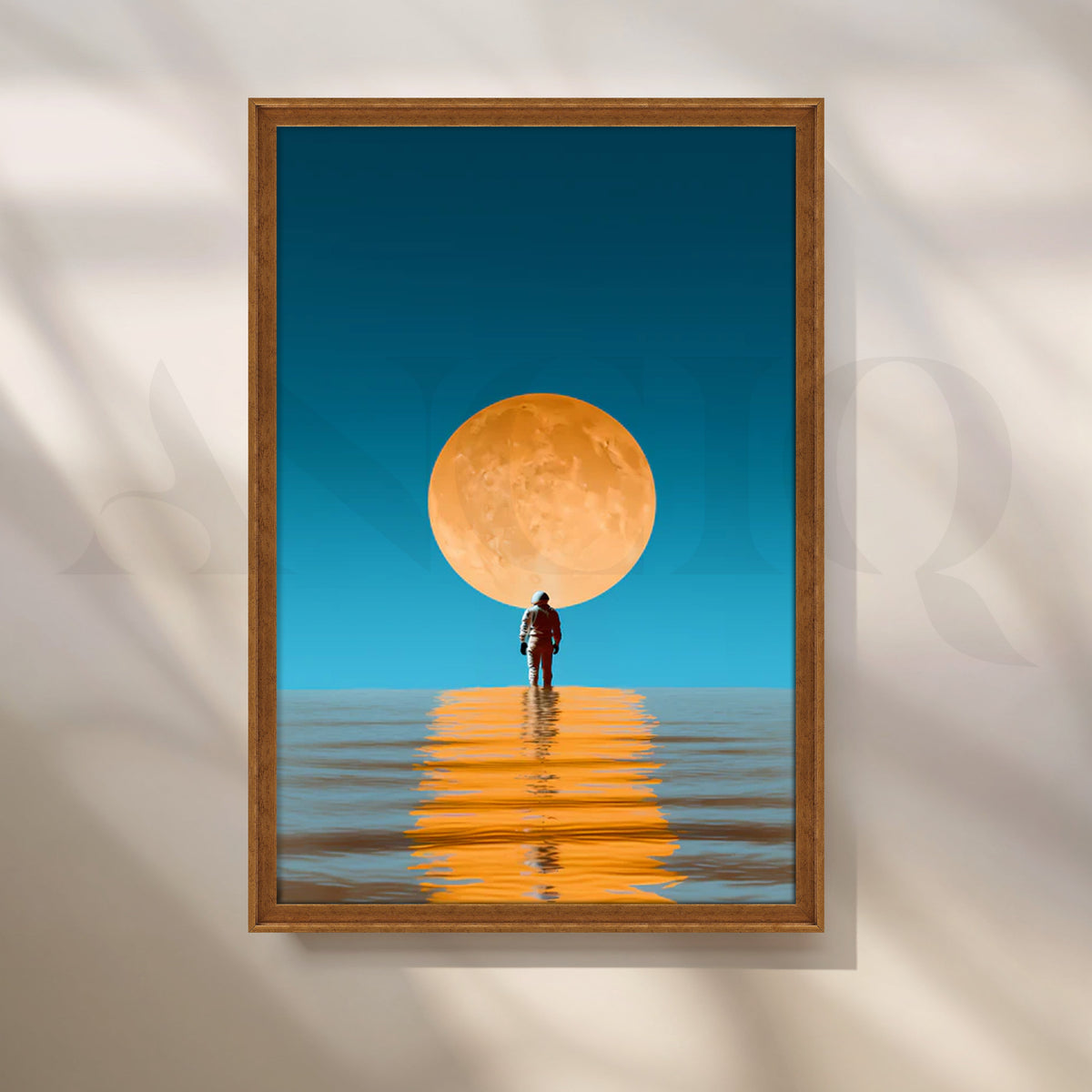 Moonrise Voyager — Surreal Astronaut Seascape Wall Art – Asha Art Studio – Image 6
