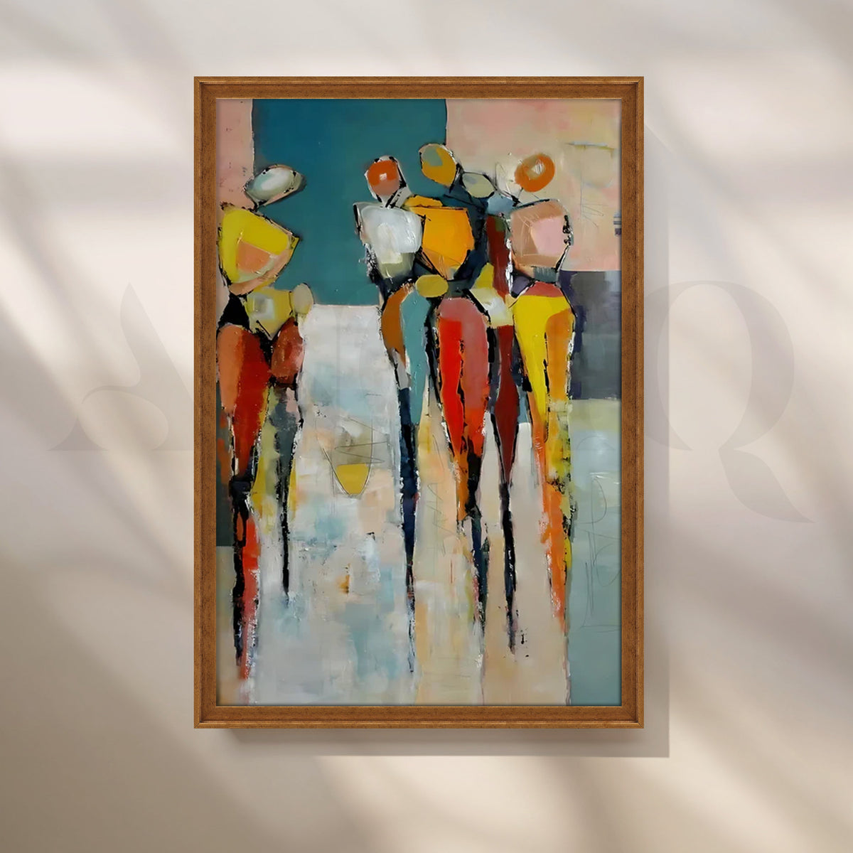 Gathering at Dusk Canvas Painting for Modern Living Room – Asha Art Studio – Image 6
