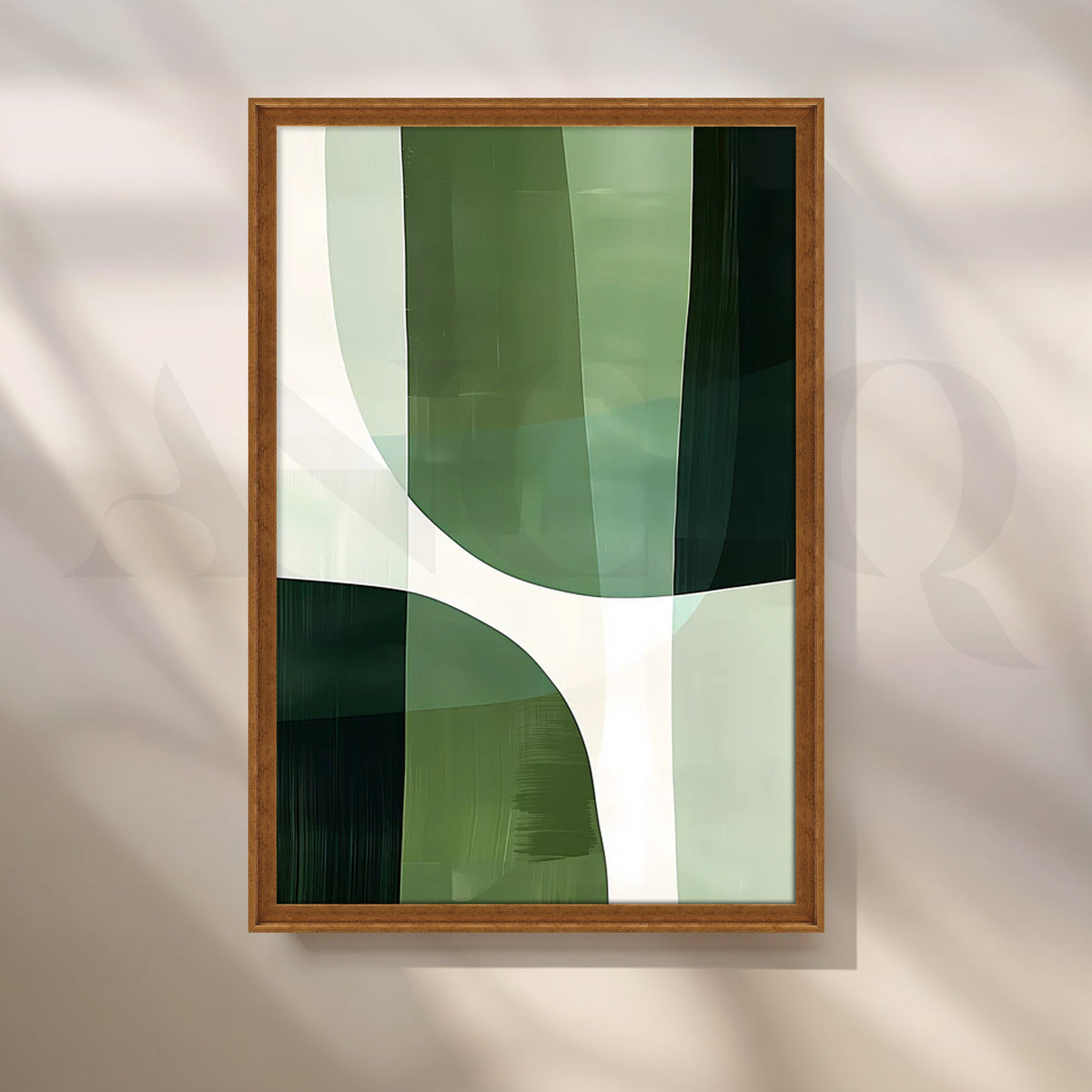 Verdant Geometry Canvas Painting for Dining Room – Asha Art Studio – Image 6