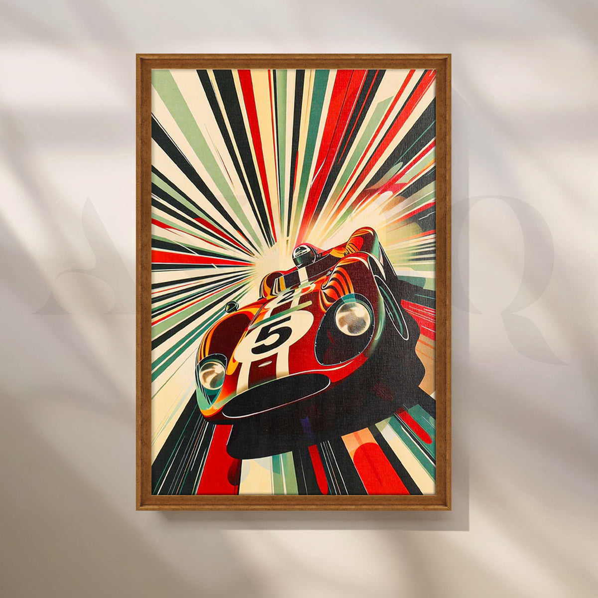 Retro Racer No.5 Canvas Painting for Game Room/Garage – Asha Art Studio – Image 6