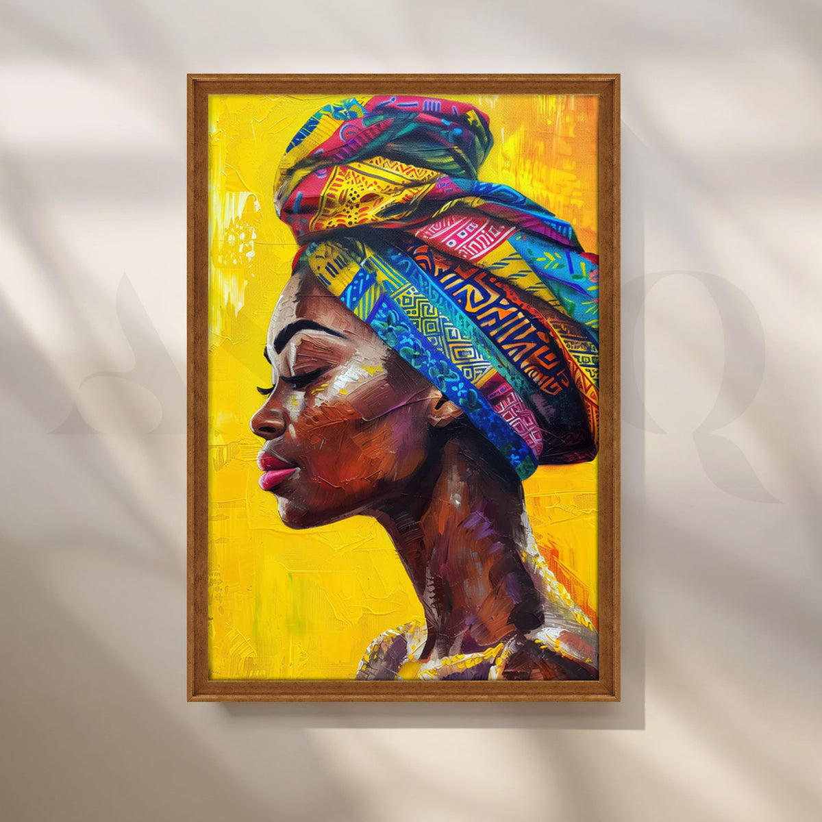 Saffron Muse Canvas Painting for Living Room – Asha Art Studio – Image 6