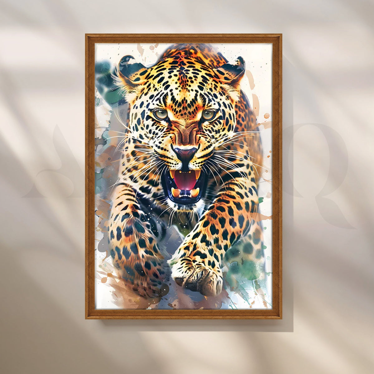 Charging Leopard Canvas Painting for Game Room – Asha Art Studio – Image 6