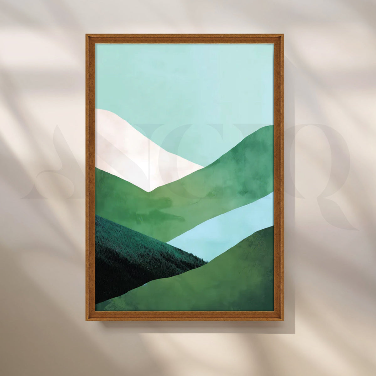 Serene Green Valleys Canvas Painting for Living Room – Asha Art Studio – Image 6