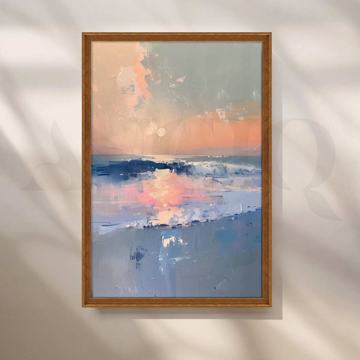 Blush Tide Canvas Painting for Coastal Living Room – Asha Art Studio – Image 6