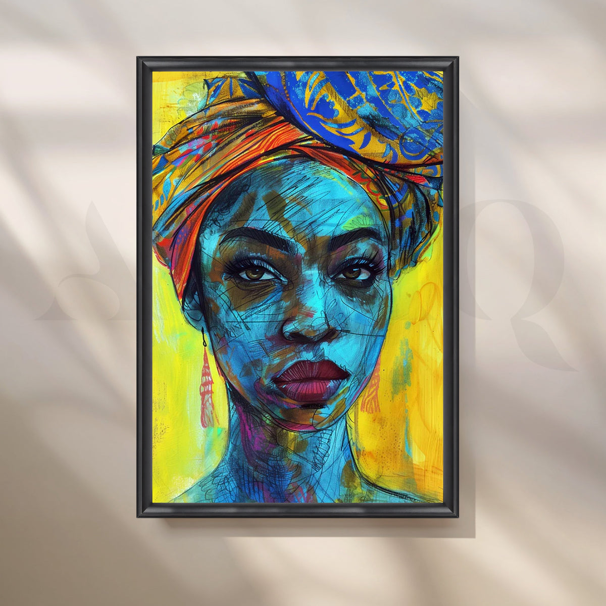 Electric Indigo Muse Canvas Pop Art – Asha Art Studio – Image 3