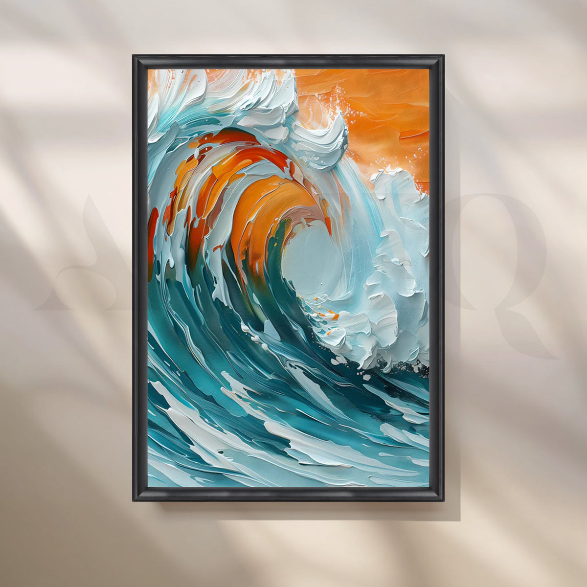 Sunset Breaker Canvas Painting for Living Room/Beach House – Asha Art Studio – Image 3