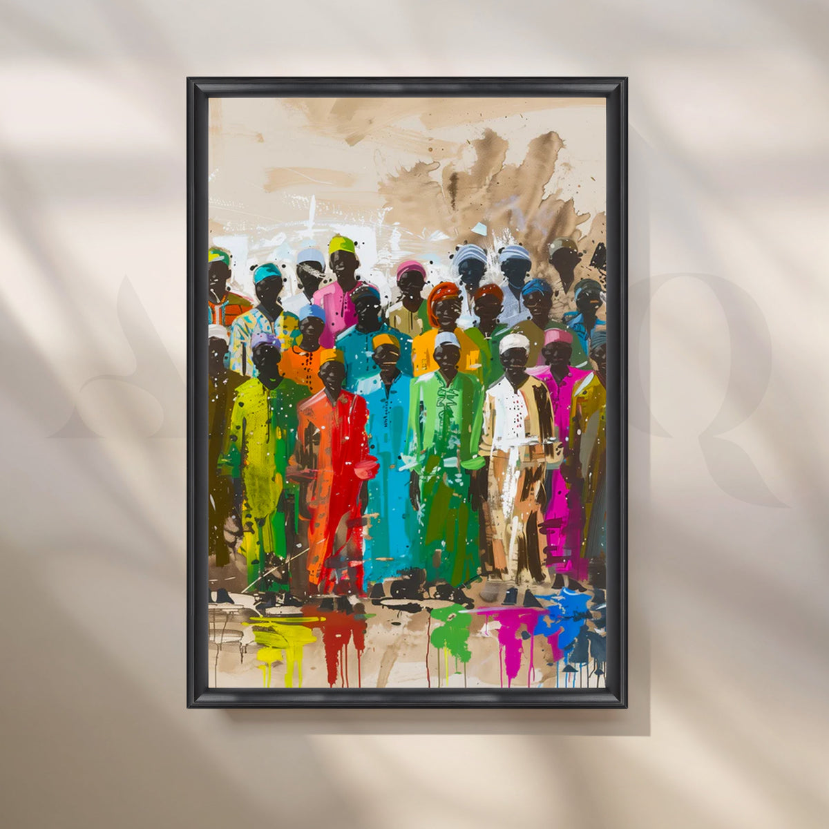 Vibrant Gathering Canvas Painting for Large Living Rooms – Asha Art Studio – Image 3
