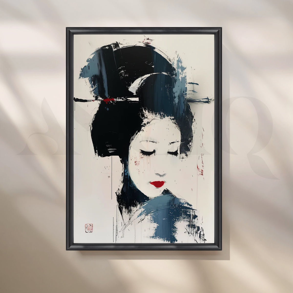Silent Geisha Canvas Painting for Bedrooms – Asha Art Studio – Image 3