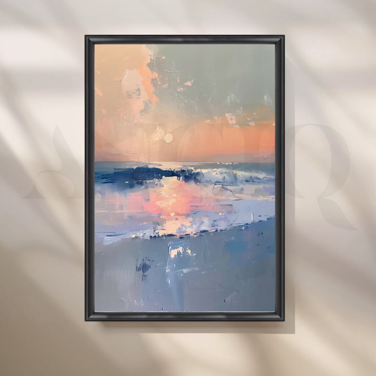 Blush Tide Canvas Painting for Coastal Living Room – Asha Art Studio – Image 3