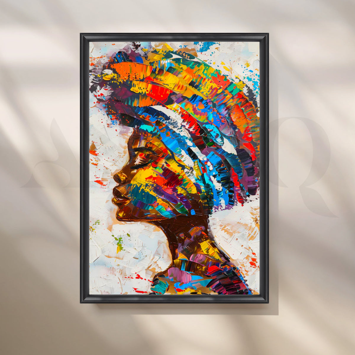 Chromatic Headdress Profile Canvas Pop Art – Asha Art Studio – Image 3