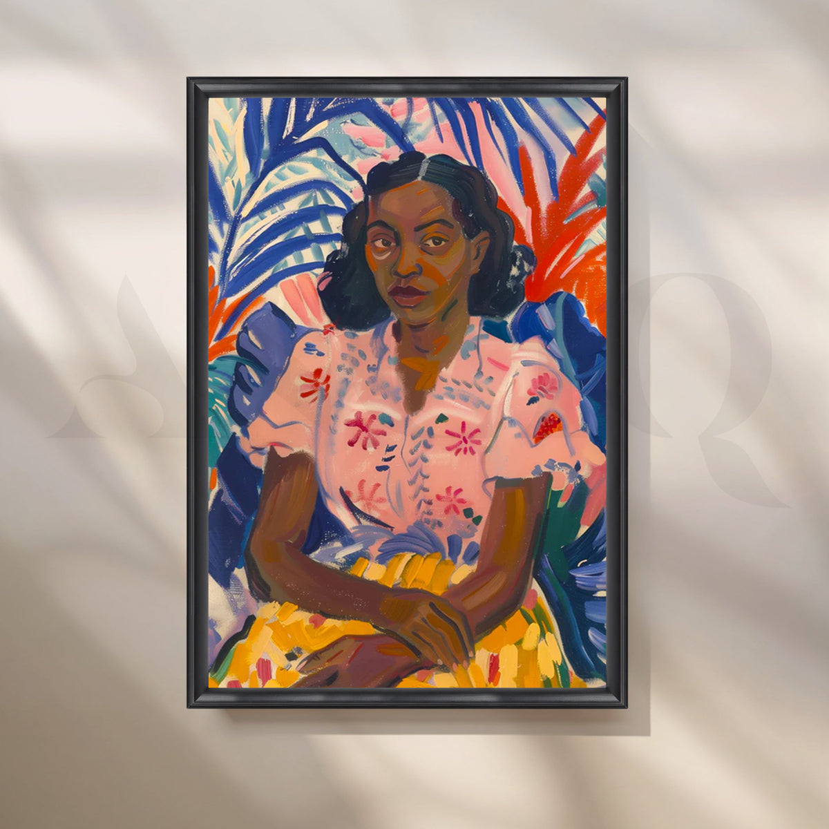 Tropical Reverie Portrait Canvas Painting for Living Room – Asha Art Studio – Image 3