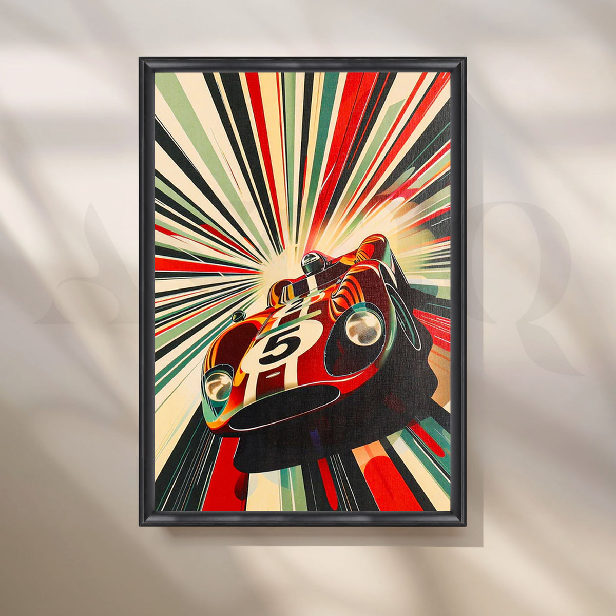 Retro Racer No.5 Canvas Painting for Game Room/Garage – Asha Art Studio – Image 3