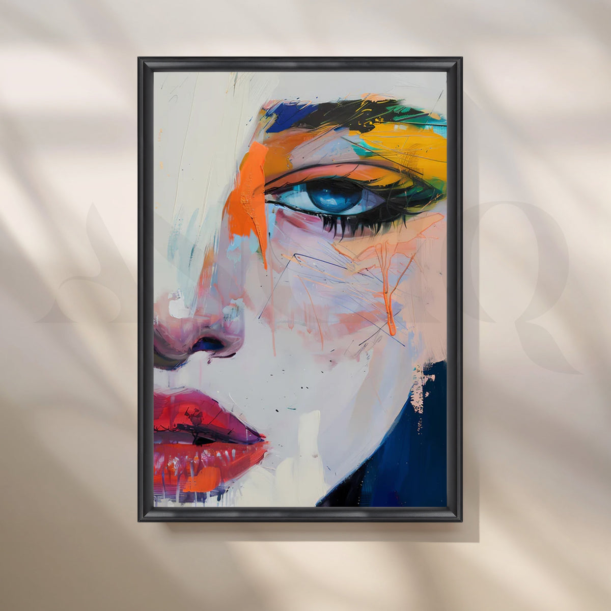 Vivid Gaze Canvas Painting for Modern Living Room – Asha Art Studio – Image 3