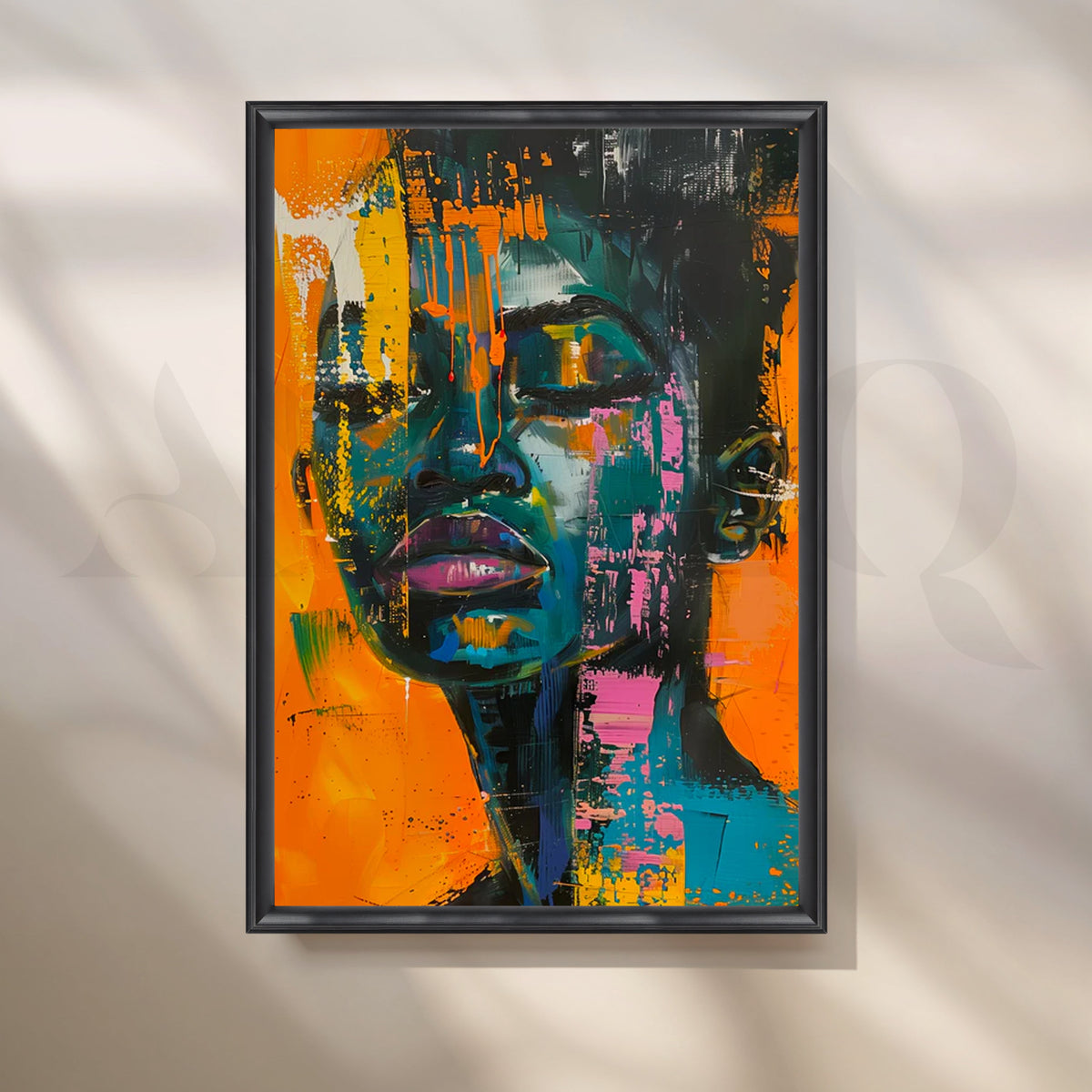 Neon Gaze Abstract Canvas Artwork – Asha Art Studio – Image 3