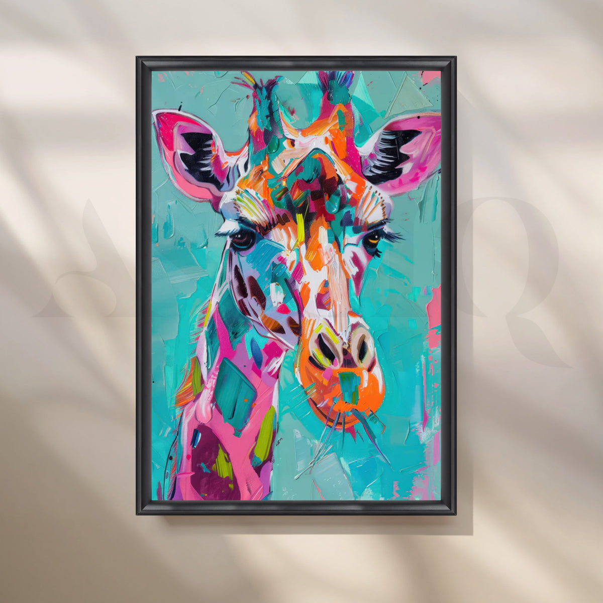 Electric Giraffe Canvas Pop Art – Asha Art Studio – Image 3