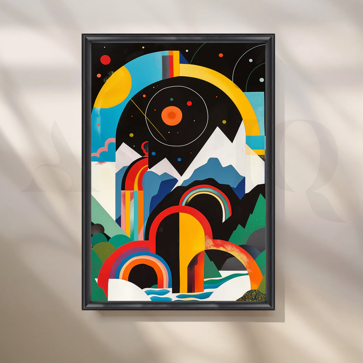 Cosmic Rainbow Arches Canvas Artwork – Asha Art Studio – Image 3