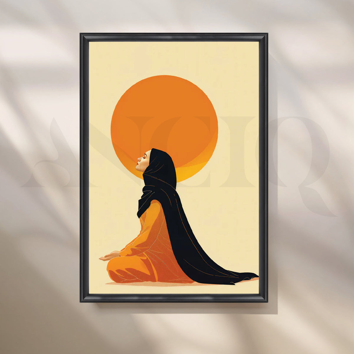 Sunlit Serenity Canvas Painting for Meditation Room – Asha Art Studio – Image 3
