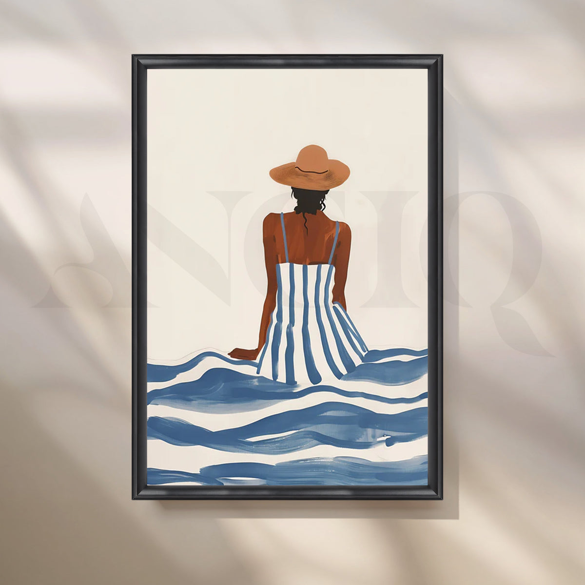 Striped Serenity Canvas Artwork – Asha Art Studio – Image 3