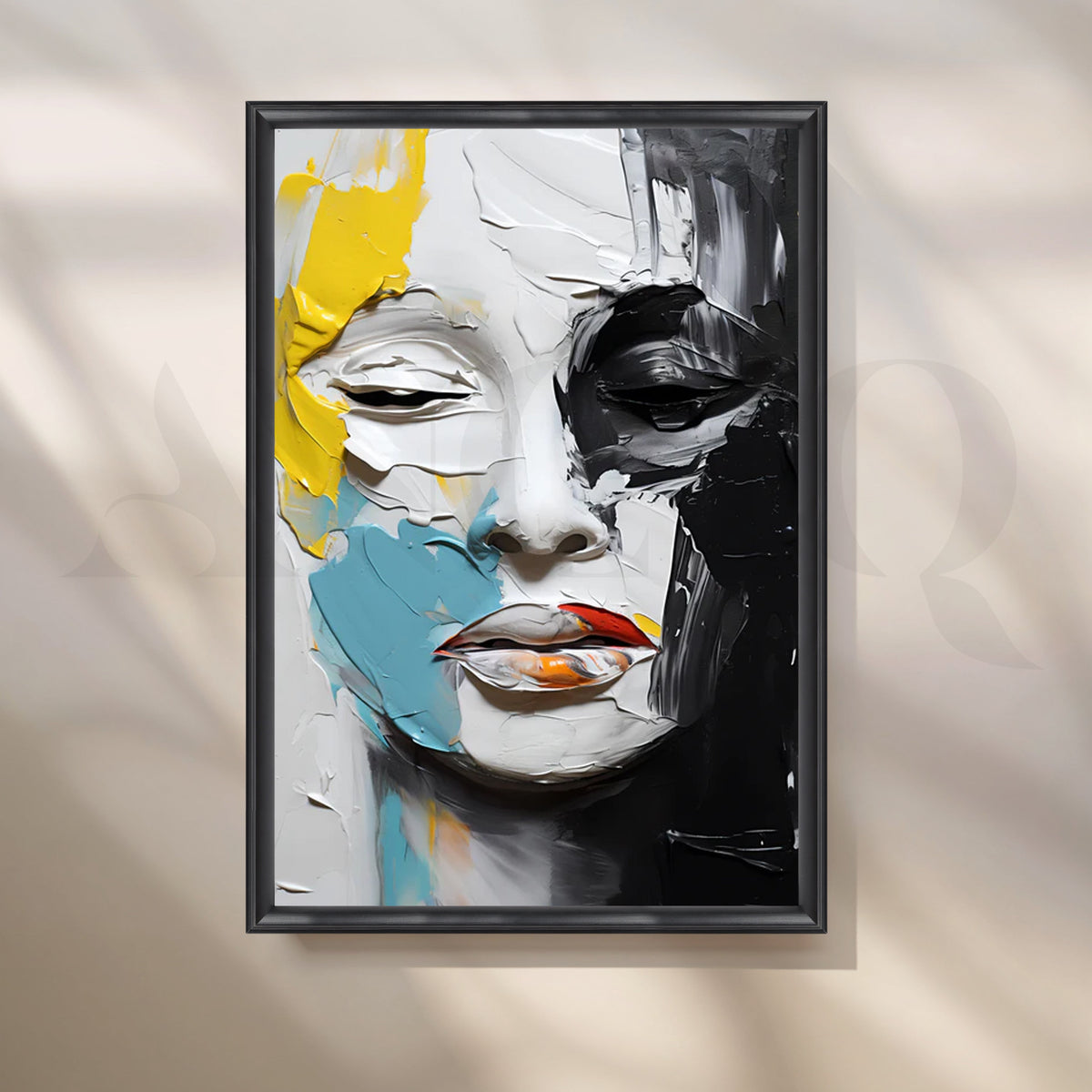 Monochrome Muse Canvas Painting for Modern Living Room – Asha Art Studio – Image 3