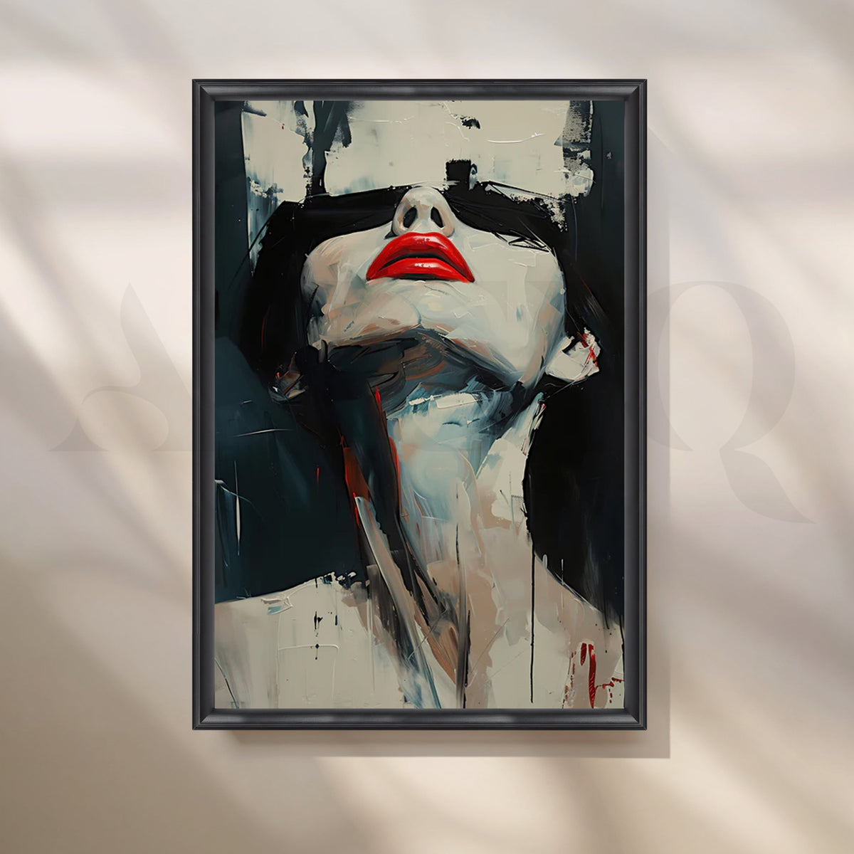 Scarlet Silence Canvas Painting for Modern Living Room – Asha Art Studio – Image 3