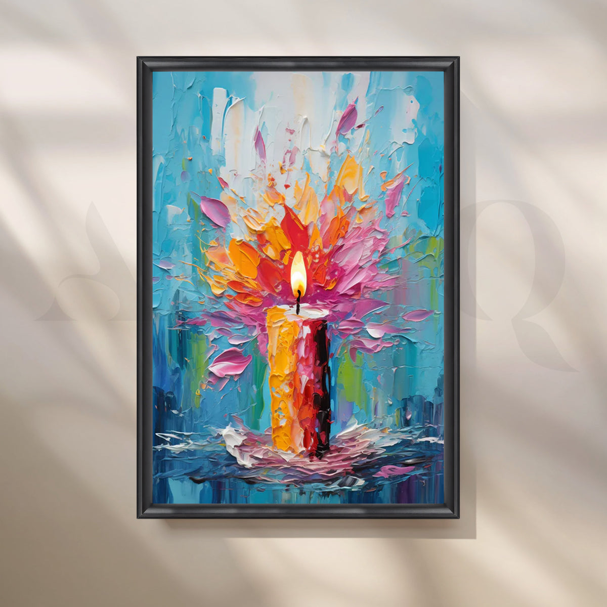 Luminous Bloom Canvas Painting for Cozy Living Room – Asha Art Studio – Image 3