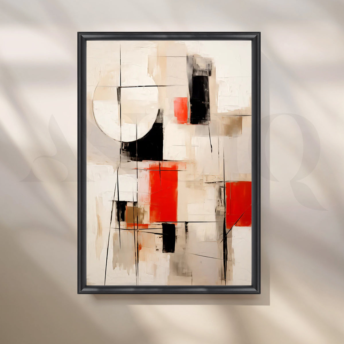 Crimson Geometry Canvas Pop Art – Asha Art Studio – Image 3