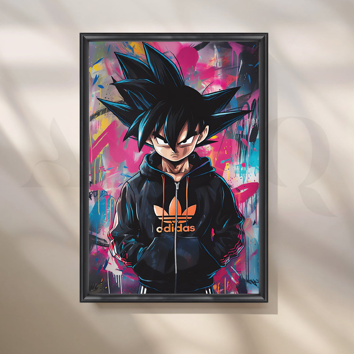 Neon Saiyan Canvas Artwork – Asha Art Studio – Image 3