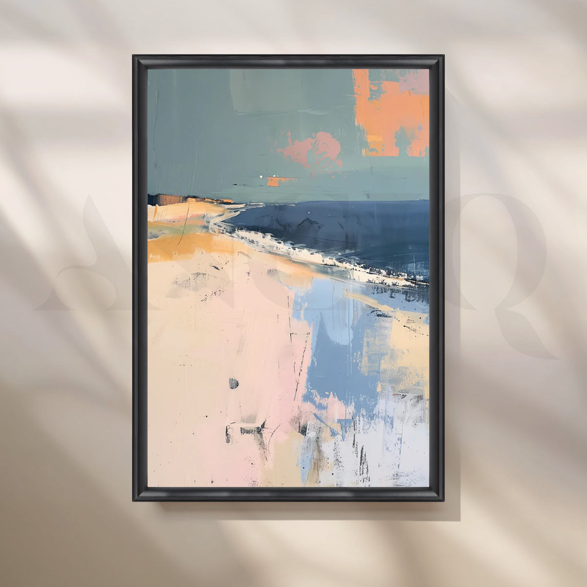 Coastal Serenity Seascape Canvas Painting for Beach-House Living Rooms – Asha Art Studio – Image 3