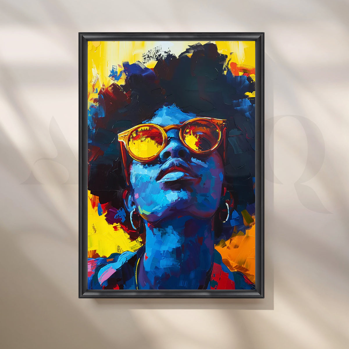 Golden Gaze Canvas Painting for Studio or Loft – Asha Art Studio – Image 3